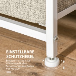 Laatikosto 7 taitettavaa kangaslaatikkoa metallirunko 63,5 x 30 x 71 cm vaaleanharmaa