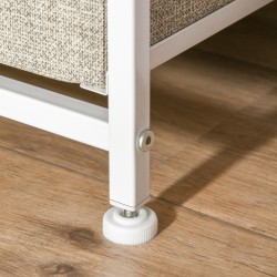 Laatikosto 7 taitettavaa kangaslaatikkoa metallirunko 63,5 x 30 x 71 cm vaaleanharmaa