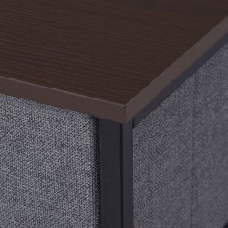 Lipasto 7 kangaslaatikolla, metallirunko ja lastulevykansi, 63,5 x 30 x 71 cm, tummanharmaa