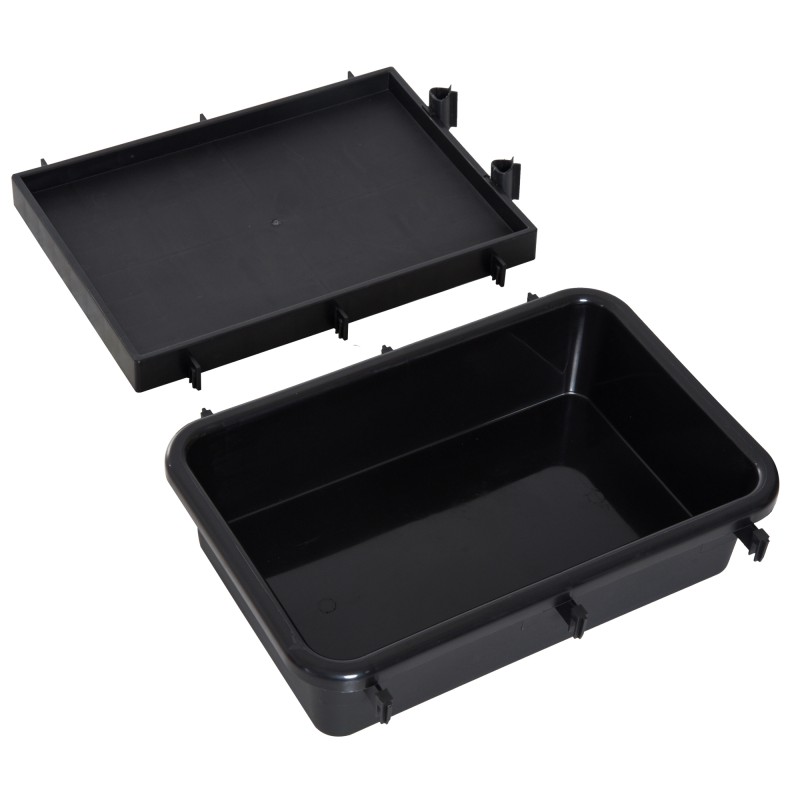 Ammattikäyttöön siivousvaunu 3 tasoa, puristin, 2 x 18 L ämpäri, jätesäkki, 5 pyörää