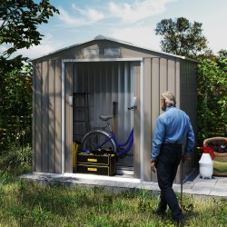 Metallinen pihavarasto liukuovilla 213 x 130 x 185 cm harmaa