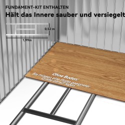 Metallinen pihavarasto liukuovilla 213 x 130 x 185 cm harmaa