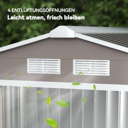 Metallinen pihavarasto liukuovilla 213 x 130 x 185 cm harmaa