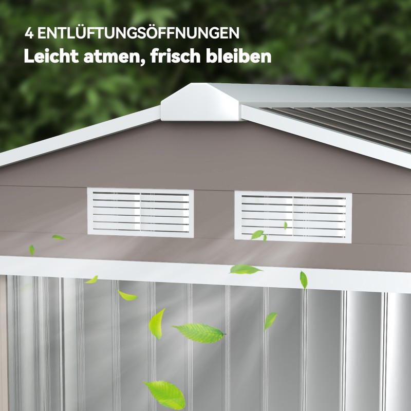 Metallinen pihavarasto liukuovilla 213 x 130 x 185 cm harmaa