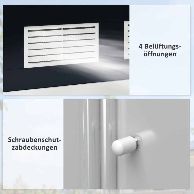 Metallinen pihavarasto liukuovilla 213 x 130 x 185 cm tummanharmaa