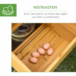 Kanala ulkotarhalla ja pesälaatikolla 2–4 kanalle kuusipuuta 168 x 75 x 103 cm keltainen/vihreä