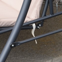 Puutarhakeinu lepotasoksi muunnettava 3 hengelle teräsrunko 200x125x170 cm ruskea