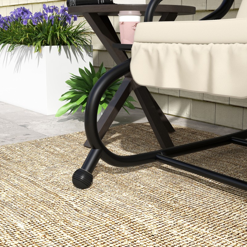 2-in-1 puutarhakeinu vuodeominaisuudella, teräsrunko, 200x120x164 cm, 3 hengelle, kermanvalkoinen