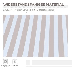 Terassimarkiisi käsikäyttöinen alumiini 295 x 245 cm valkoinen/beige seinäkiinnitys