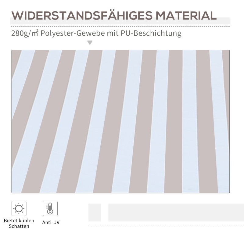 Terassimarkiisi käsikäyttöinen alumiini 295 x 245 cm valkoinen/beige seinäkiinnitys