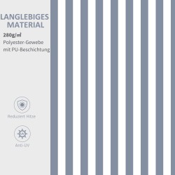 Nivelvarjokate terassille ja parvekkeelle alumiinia 295 x 245 cm harmaa-valkoinen