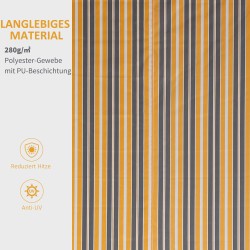 Markiisi nivelvarsimarkiisi terassille ja parvekkeelle, alumiini, 295 x 245 cm, keltainen/harmaa