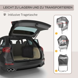 Pentuaitaus taittuva pop up verkolla koirille ja pienille lemmikeille Ø120 x 58 cm musta kermanvalkoinen