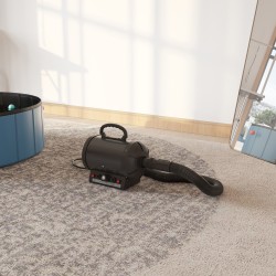 Lemmikkien fööni 2800W koirien ja kissojen turkinkuivain, säädettävä lämpötila ja puhallus, 3 suutinta, musta