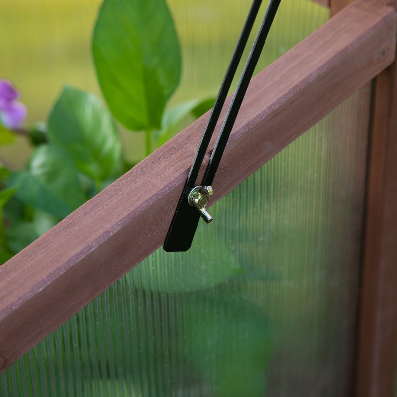 Korotettu puinen kasvilaatikko kannella 90 x 50 x 93 cm ruskea puutarhaan, parvekkeelle ja terassille