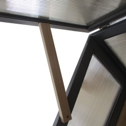 Korotettu viljelylaatikko ja kylmäkehikko puusta, polykarbonaattikansi, 120 x 54 x 112/122 cm, harmaa