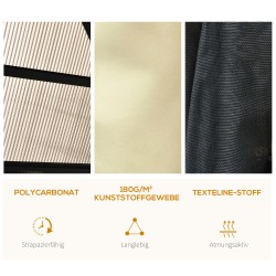 Puutarhakatos kovakatto alumiinirunko 4,2 x 3,6 m ruskea/kerma verhoilla ja hyttysverkolla