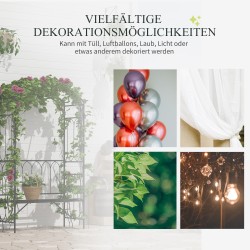 Köynnöskaari penkillä puutarhaan, metalli, 115 x 50 x 203 cm, musta