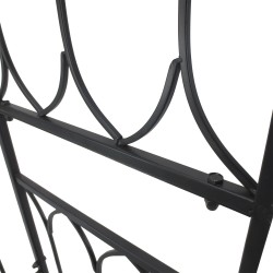 Köynnöskaari penkillä puutarhaan, metalli, 115 x 50 x 203 cm, musta