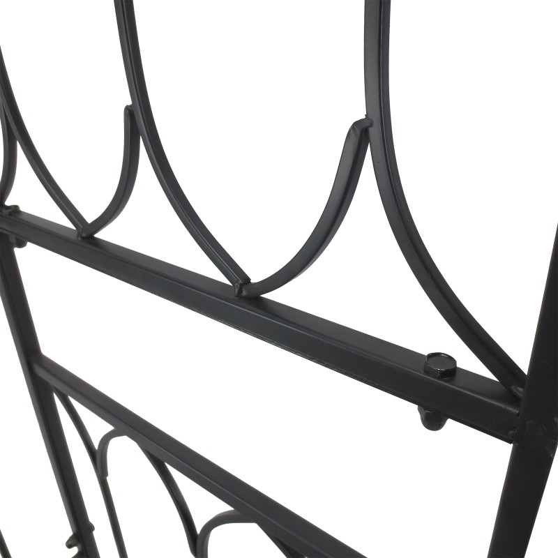 Köynnöskaari penkillä puutarhaan, metalli, 115 x 50 x 203 cm, musta