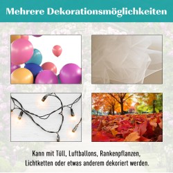 Puutarhakaari penkillä metalli 154 x 60 x 205 cm matta musta