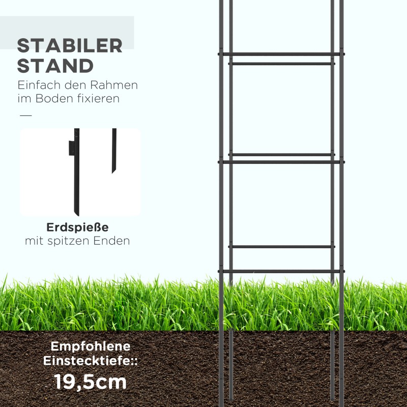 Metallinen köynnöskaari puutarhaan 140 x 40 x 240 cm, musta