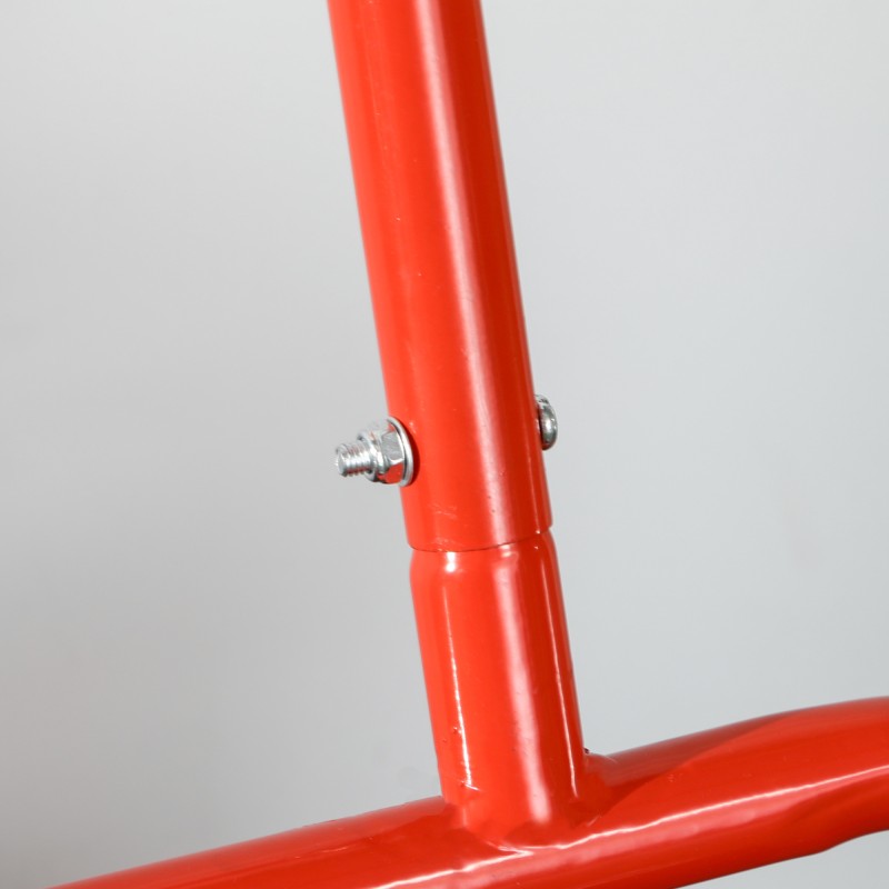 Nurmijyrä puutarhaan, terästä, täytettävä rumpu 38 l, mitat 58 x 32,5 x 113 cm, punainen