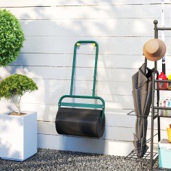 Nurmijyrä terästä 38 l täytettävä rulla 58 x 32,5 x 113 cm tummanvihreä