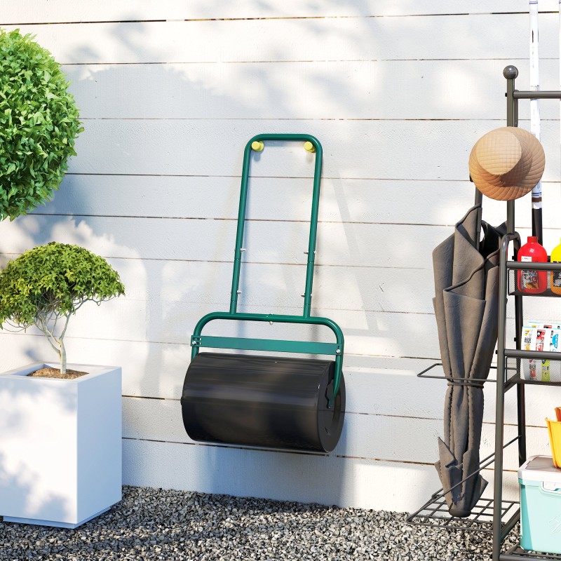 Nurmijyrä terästä 38 l täytettävä rulla 58 x 32,5 x 113 cm tummanvihreä