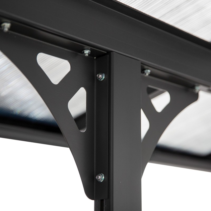 Terassikatos ulkokäyttöön alumiinia 435 x 302 cm harmaa