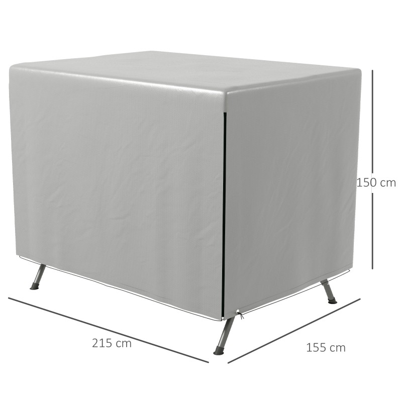 Suojapeite puutarhakalusteille PE 215 x 155 x 150 cm harmaa