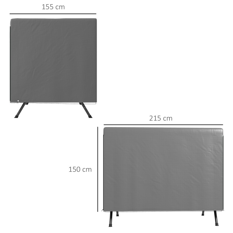 Puutarhakalusteiden suojapeite ulkokäyttöön PE 215 x 155 x 150 cm tummanharmaa