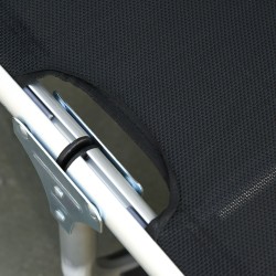 Taitettava aurinkotuoli puutarhaan, alumiinirunko, 4-asentoinen selkänoja, 120 kg, musta