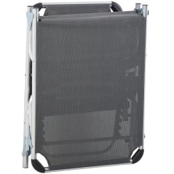 Taittuva aurinkotuoli ulkokäyttöön, alumiinirunko, säädettävä selkänoja, tyyny, harmaa