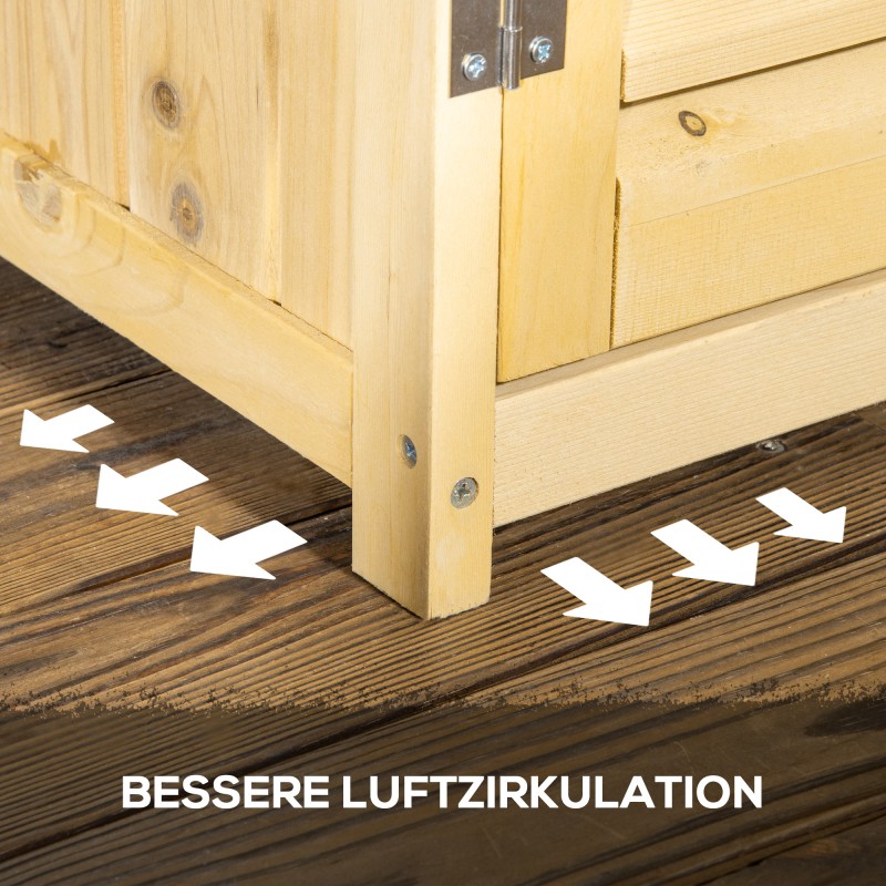 Puutarhakaappi ulkokäyttöön, mänty/kuusi, 4 hyllytasoa, luonnonpuu, 87 x 46,5 x 160 cm