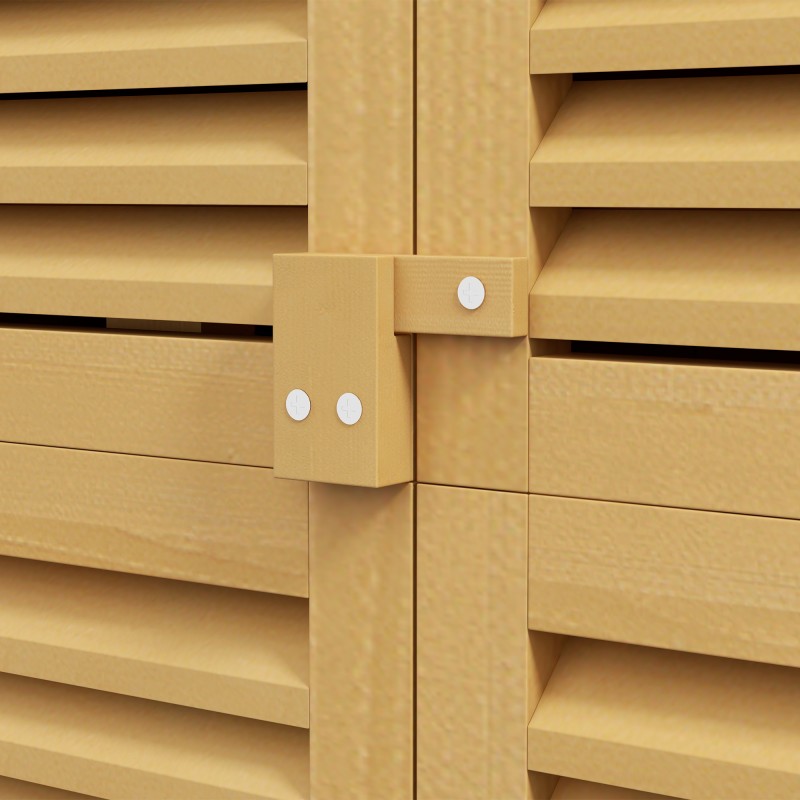 Puutarhakaappi ulkokäyttöön, mänty/kuusi, säänkestävä, 87 x 46,5 x 160 cm, vaaleankeltainen, lukittavat ovet