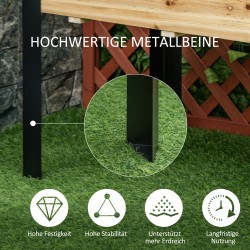 Kohopenkki istutuslaatikko puu-teräs 120 x 60 x 74 cm luonnonpuu/musta