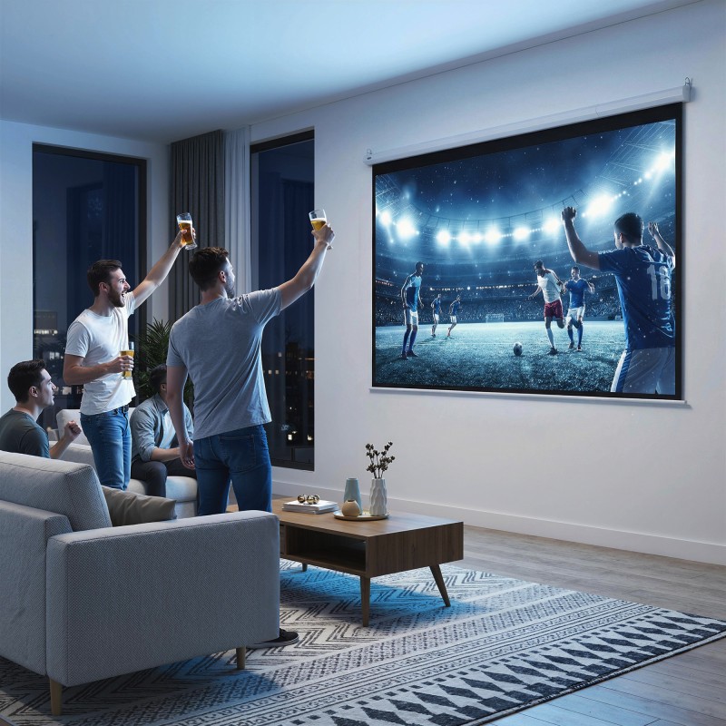 Sähkökäyttöinen valkokangas 100" 4:3, 203 x 152 cm, valkoinen