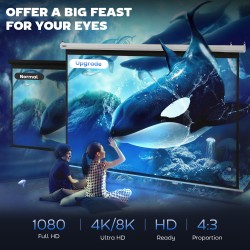 Sähkökäyttöinen valkokangas 100" 4:3, 203 x 152 cm, valkoinen