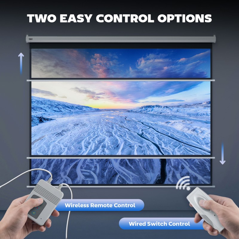 Sähkökäyttöinen valkokangas 100" 4:3, 203 x 152 cm, valkoinen