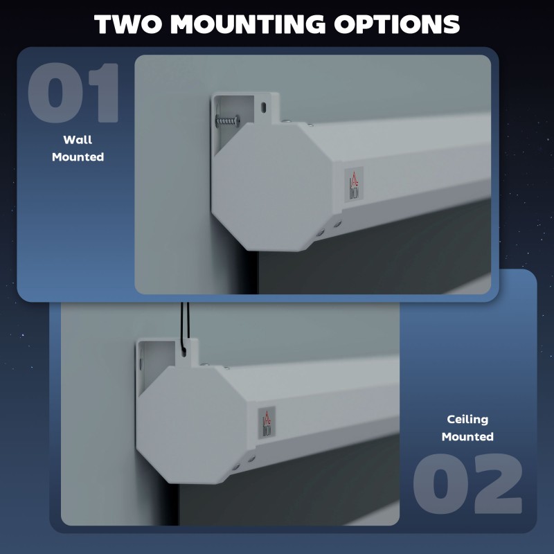 Sähkökäyttöinen valkokangas 100" 4:3, 203 x 152 cm, valkoinen