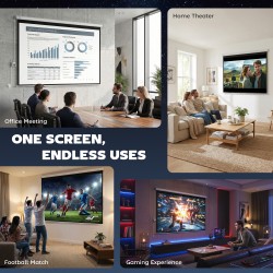 Sähkökäyttöinen valkokangas 100" 4:3, 203 x 152 cm, valkoinen