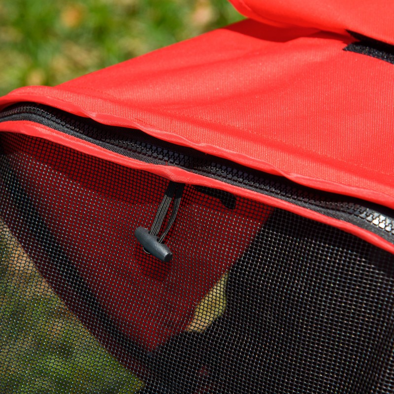 Koiran rattaat kolmipyöräinen lemmikkiratas teräsrunko Oxford-kangas 10 kg punainen musta