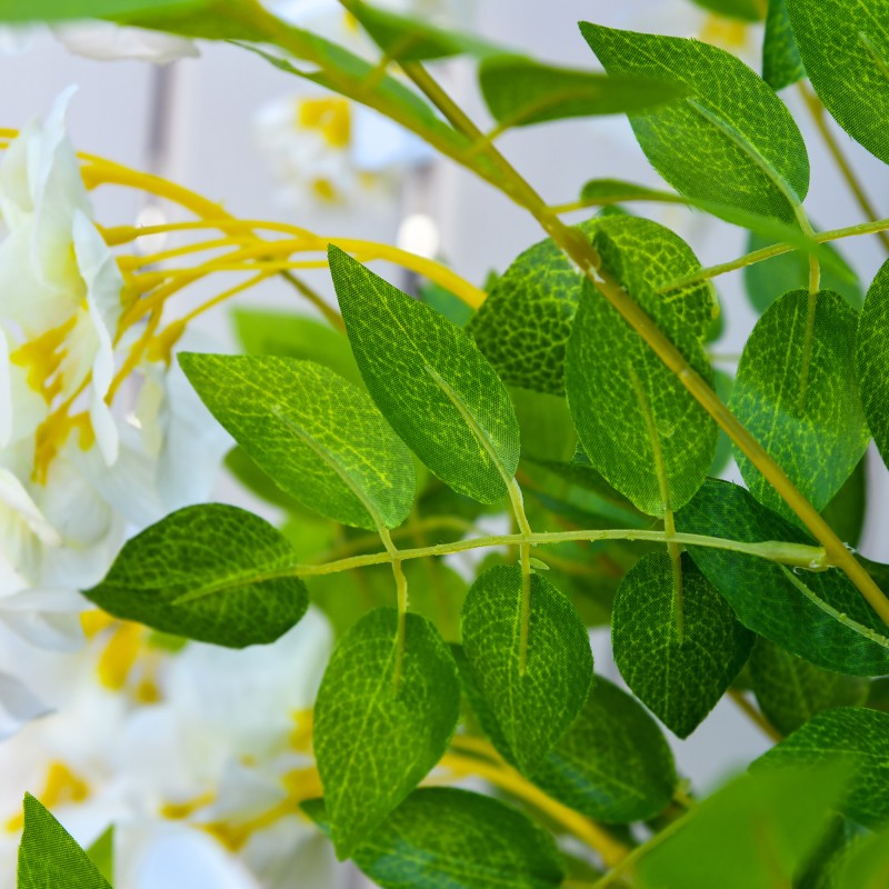 Tekokasvi glysinia ruukussa 165 cm, valkoinen-vihreä, muovi ja kangas