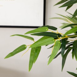 Keinotekoinen bambukasvi 180 cm, 1640 lehteä, vihreä, polyesteri ja bambu