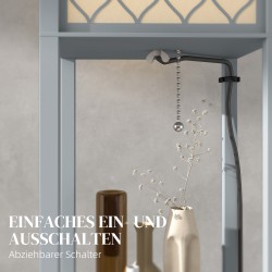 Lattiavalaisin hyllyllä, 3 tasoa, MDF, 26 x 26 x 160 cm, vaaleanharmaa