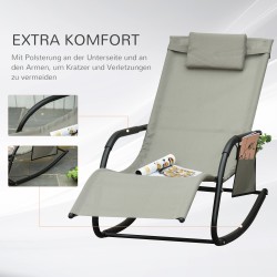 Keinuva lepotuoli ulkokäyttöön metalli ja mesh 150 x 62 x 88 cm musta/vaaleanharmaa