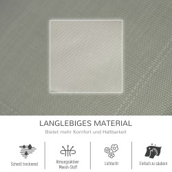 Keinuva lepotuoli ulkokäyttöön metalli ja mesh 150 x 62 x 88 cm musta/vaaleanharmaa