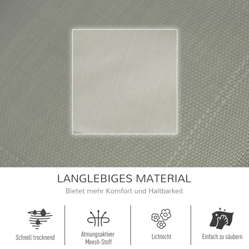 Keinuva lepotuoli ulkokäyttöön metalli ja mesh 150 x 62 x 88 cm musta/vaaleanharmaa