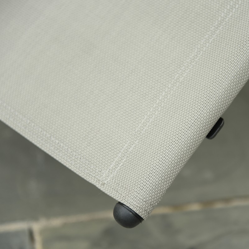 Keinuva lepotuoli ulkokäyttöön metalli ja mesh 150 x 62 x 88 cm musta/vaaleanharmaa